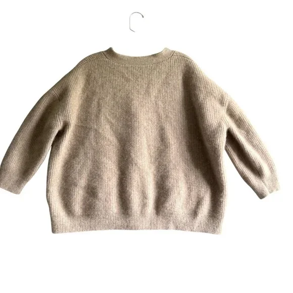 Jenni Kayne Cashmere Cocoon Cropped Cardigan Sweater Women's 2XL Beige